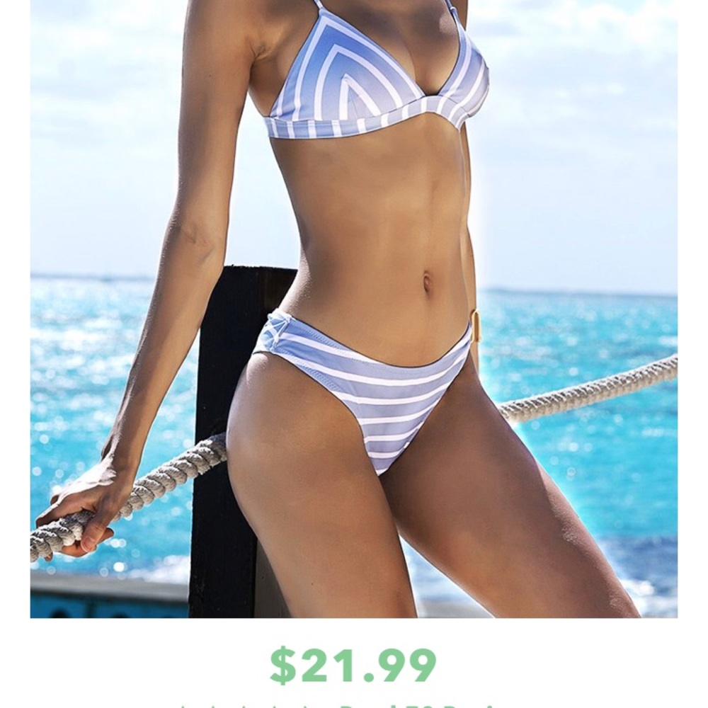Cupshe Sea of Me Striped Bikini Set